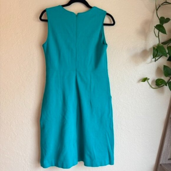 Lands’ End Teal Sleeveless Sheath Dress – Keyhole Neckline, Size 10 - Picture 4 of 5